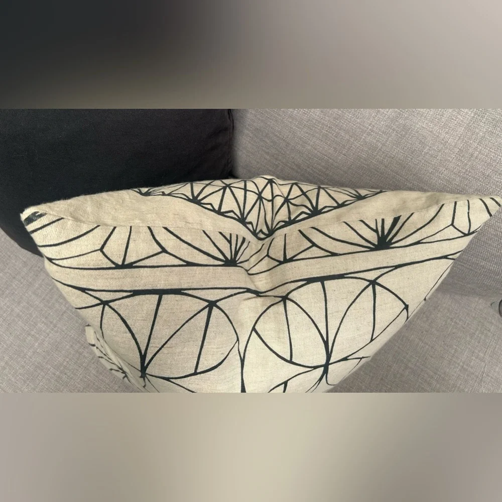 IKEA Ryssby Pillow Square Geometric Pattern Linen Cotton COVER ONLY #0919241